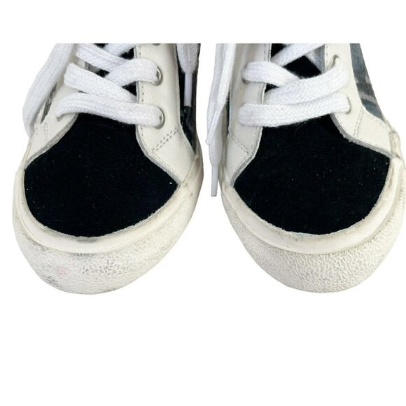 VINTAGE HAVANA Remiee Black Blue Snakeskin Embossed Leather Sneaker Bootie 5.5 - Picture 4 of 12